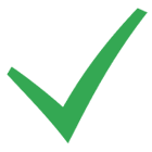 Green check mark on a white background.